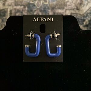 ALFANI post pierced royal blue earrings.
